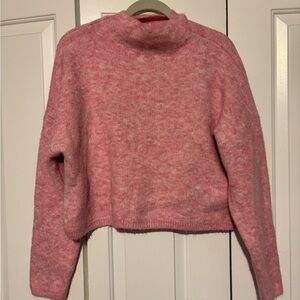 Mock Neck Pink Women's Sweater
